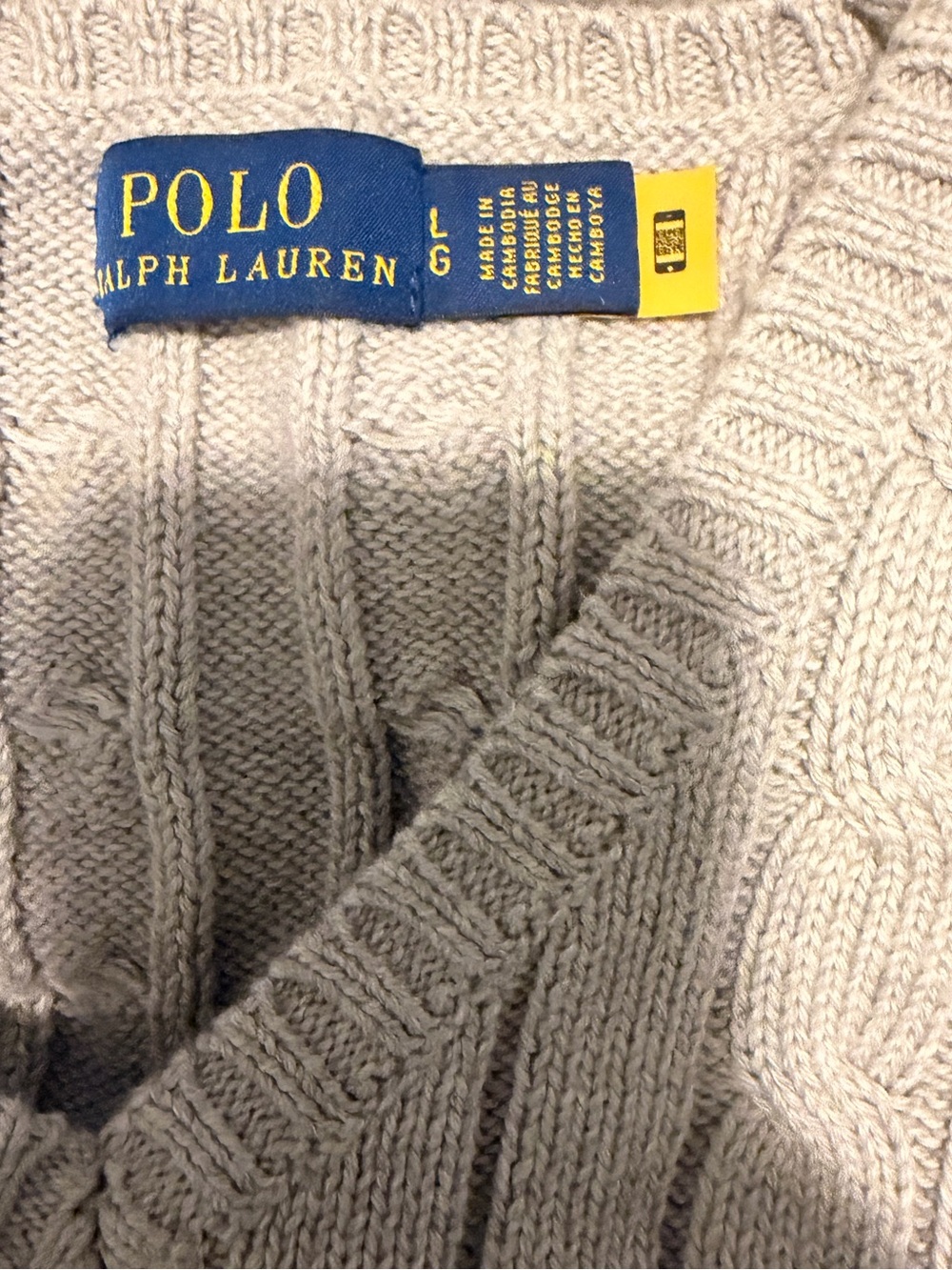 Polo by Ralph Lauren Womens Cable Knit Sweater - Light Grey - Picture 2 of 2